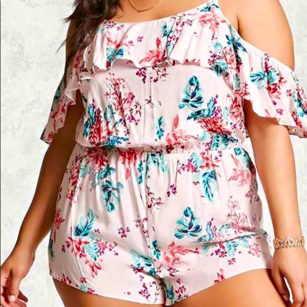 🌸 Forever 21 Floral Swim Cover-up Romper